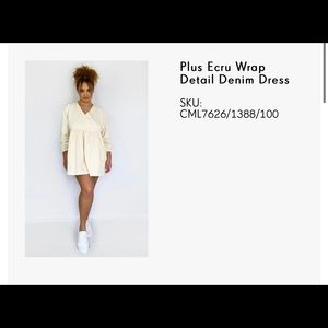 Ecru Wrap Detail Denim Dress